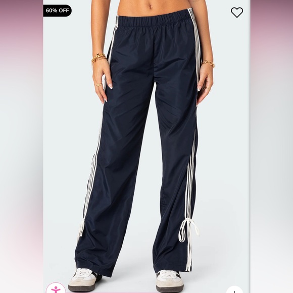 Edikted Remy Ribbon Track Pants Size M - Picture 2 of 4